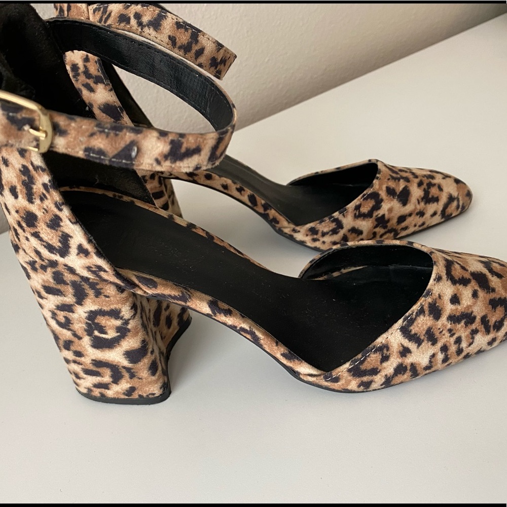 Cheetah heels, square heel